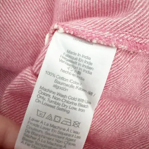 MADEWELL Flannel Cargo Button Up Shirt Nouveau Pink Melange Small S - Picture 10 of 11